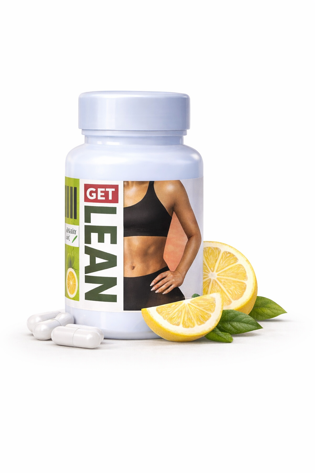 Get Lean Natural Weight Loss Capsules — white bottle with white capsules